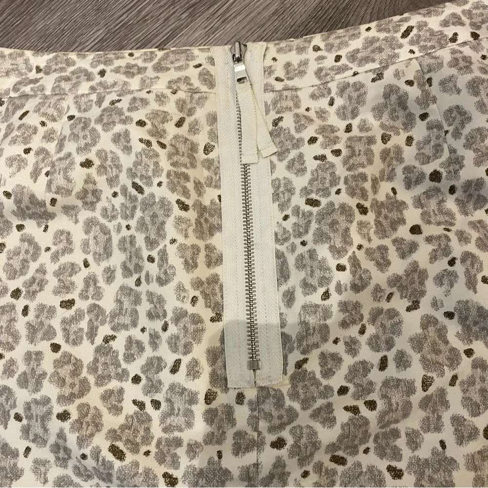 Ann Taylor Loft Skirt - cream and grey cheetah print- size 12